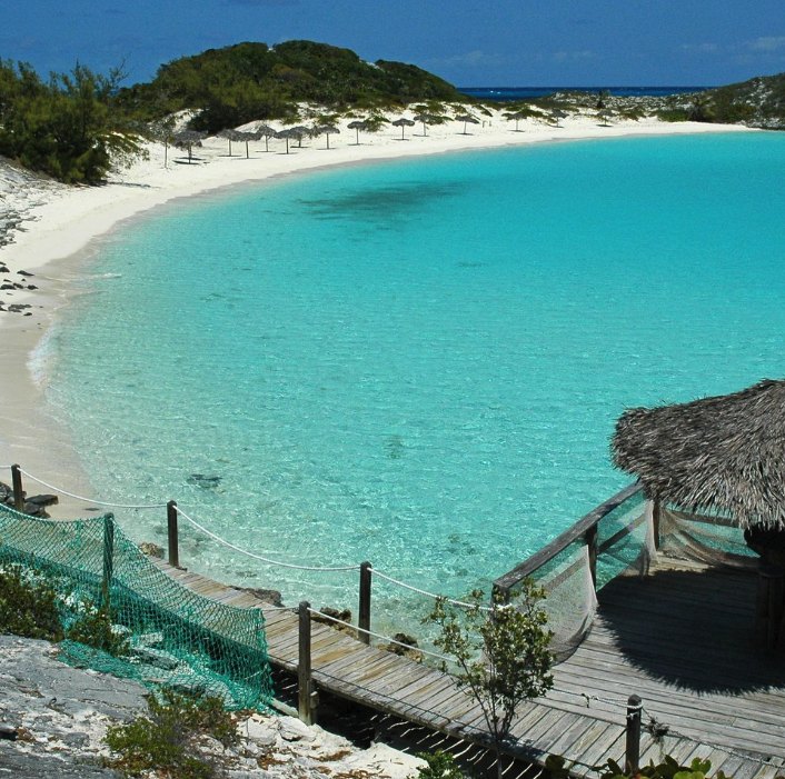 A Bahamian beach stop at the end of a snorkeling trip